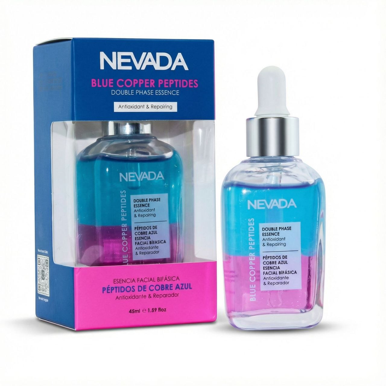 SUERO FACIAL ANTIOXIDANTE REPARADOR DE PEPTIDOS DE COBRE AZUL NEVADA 45ML