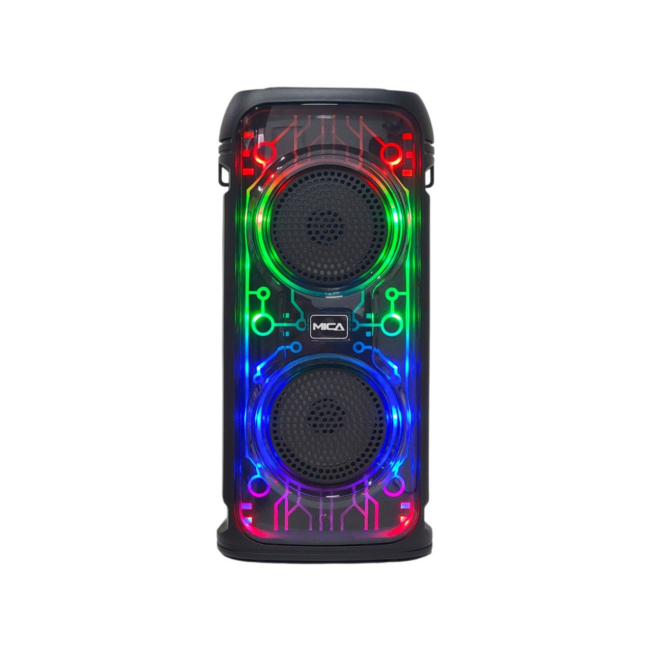 BOCINA INALAMBRICA PORTATIL CON LUCES LED RGB Y MICROFONO MICA