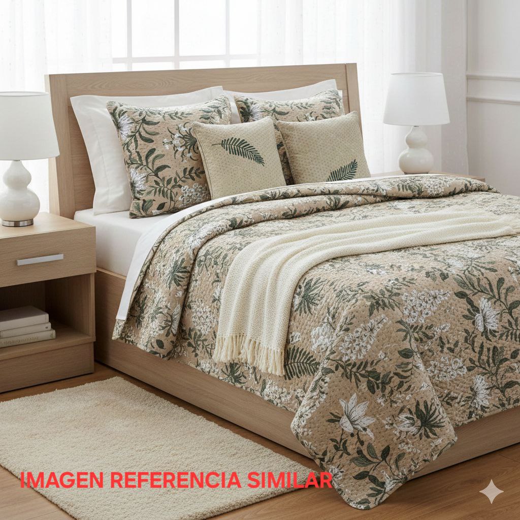 JUEGO DE EDREDON REVERSIBLE DE TAMAÑO QUEEN DE 5PCS BENELI HOME