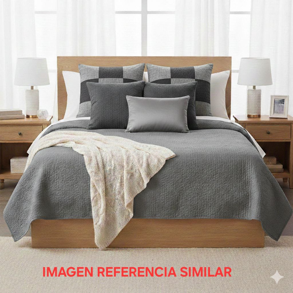 JUEGO DE EDREDON REVERSIBLE DE TAMAÑO QUEEN DE 5PCS BENELI HOME