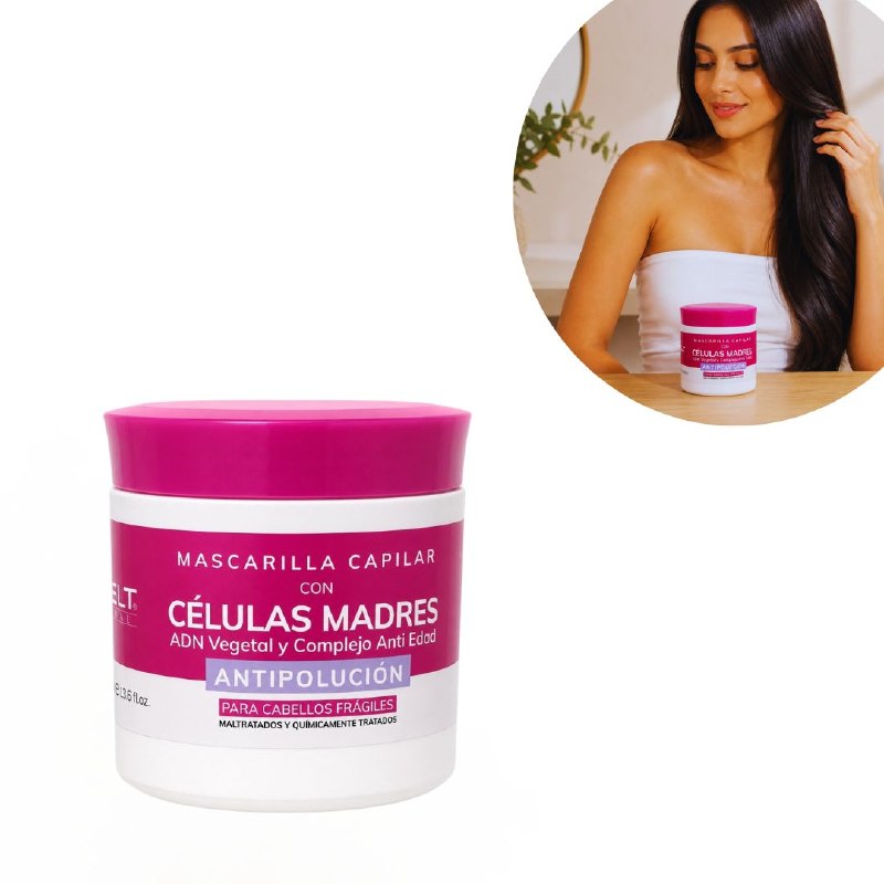 MASCARILLA PARA EL CABELLO REPARADORA CON CELULAS MADRE ADN VEGETAL Y COMPLEJO ANTIEDAD MAXYBELT 400ML