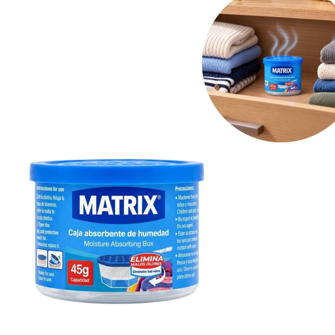 CAJA DESHUMIFICADORA ABSORBENTE DE HUMEDAD MATRIX 45G