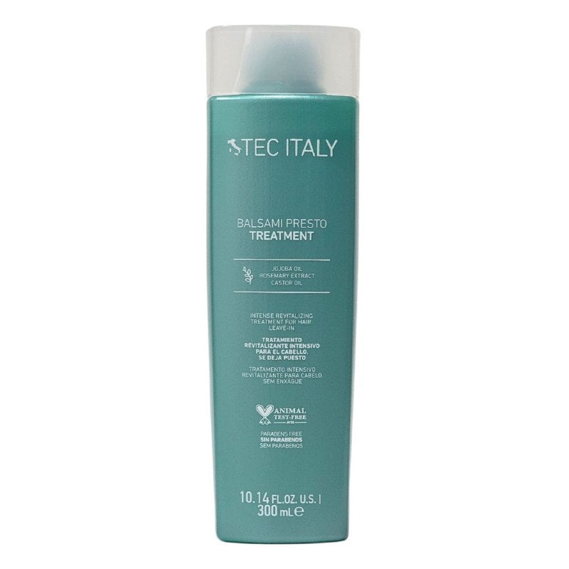 TRATAMIENTO REVITALIZANTE INTENSIVO PARA EL CABELLO SIN ENJUAGUE CON ACEITE DE JOJOBA Y RICINO Y EXTRACTO DE ROMERO TEC ITALY 300ML