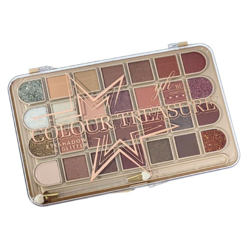 PALETA DE SOMBRA DE OJOS CON BRILLO 28 TONOS YH BEJA COSMETICS 38.4G