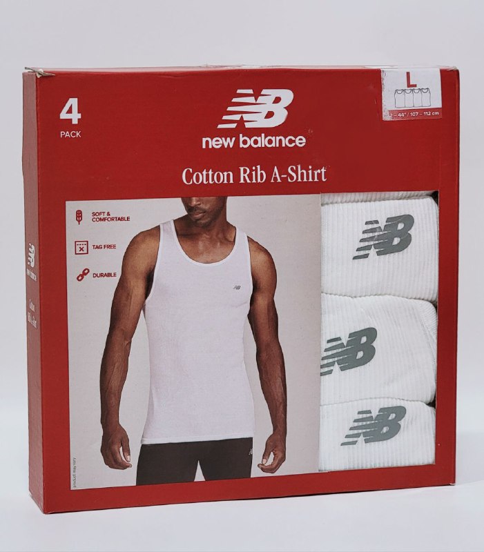 CAMISETA SIN MANGAS PARA CABALLERO ALGODON ACANALADO NEW BALANCE 4UND L