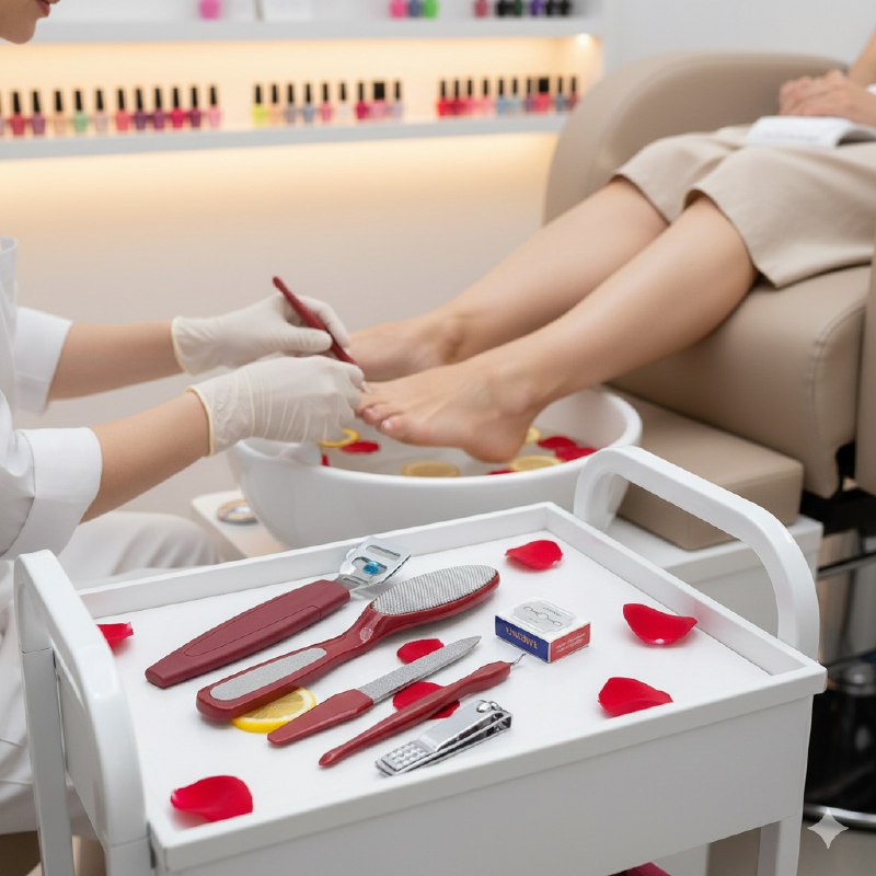 SET DE PEDICURA DE 6  PIEZAS PARA CUIDADO DE UÑAS Y PIES, ESTE KIT COMPLETO REUNE LAS HERRAMIENTAS ESENCIALES PARA MANTENER UÑAS Y PIES IMPECABLES 2 COLORES