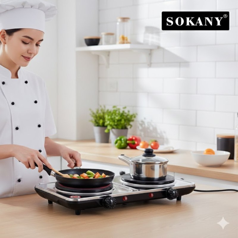 MAQUINA ESTUFA ELECTRICA SENCILLA GRAN POTENCIA DE FUEGO 2000W SK-5102 SOKANY