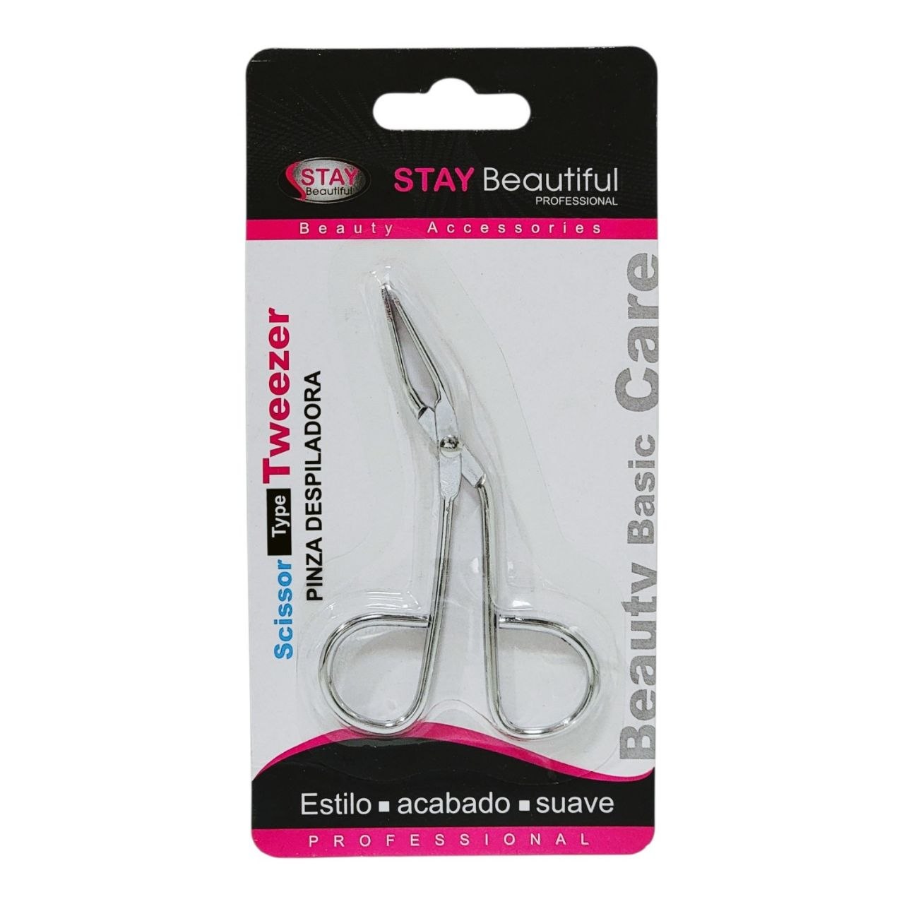 PINZA DEPILADORA CON AGARRE TIPO TIJERA DE ACERO INOXIDABLE STAY BEAUTIFUL