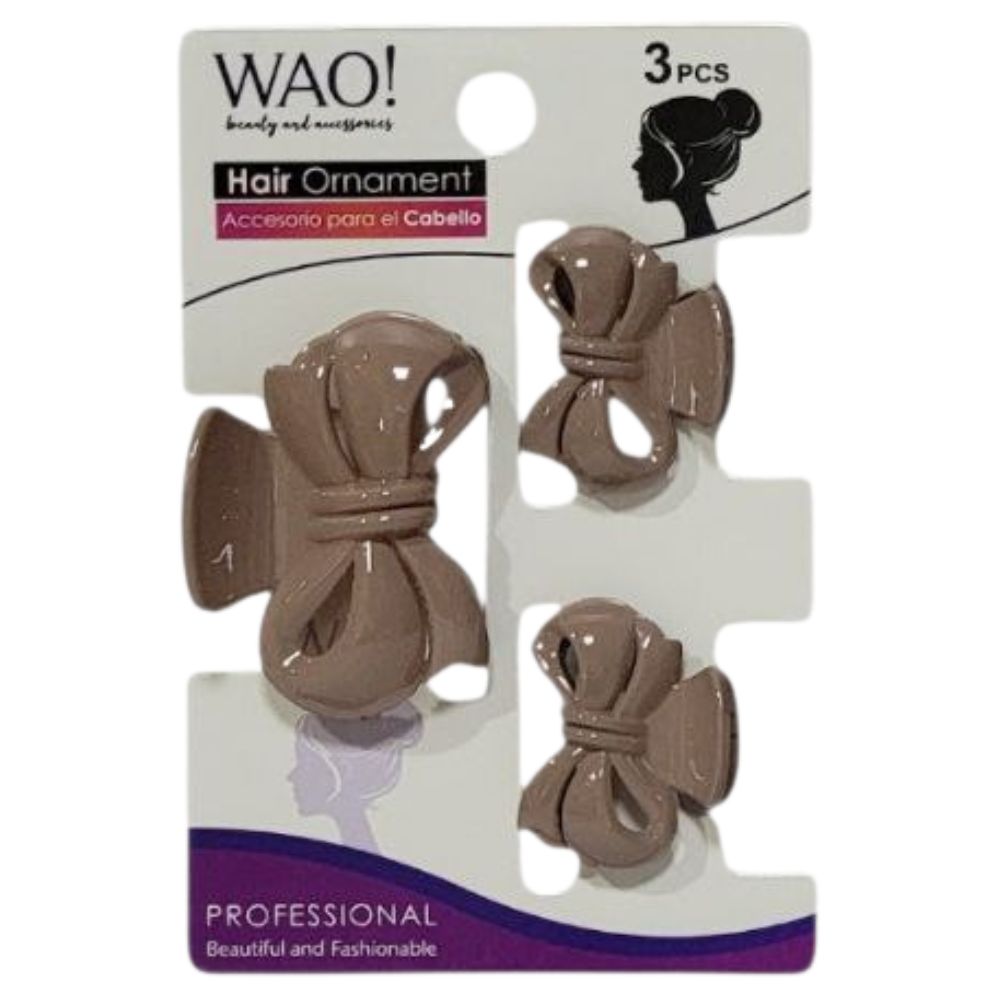 GANCHO PARA EL CABELLO DE AGARRE FIRME 3PCS WAO! 5.2X7CM
