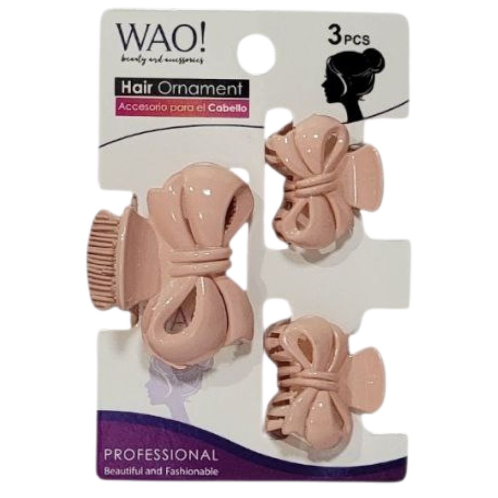 GANCHO PARA EL CABELLO DE AGARRE FIRME 3PCS WAO! 5.2X7CM