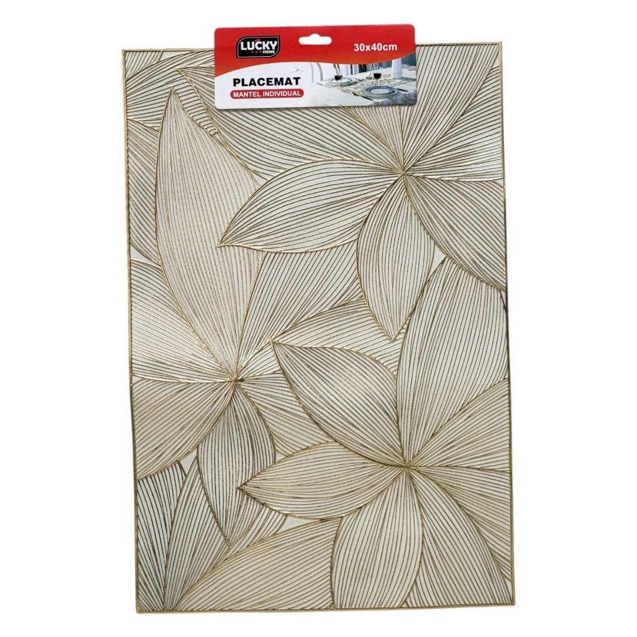 MANTEL INDIVIDUAL DE MESA RECTANGULAR DE PVC LUCKY HOME 30X40CM