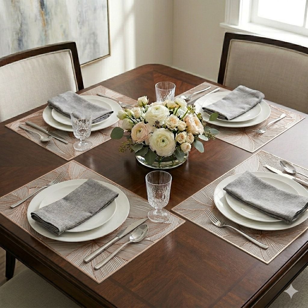 MANTEL INDIVIDUAL DE MESA RECTANGULAR DE PVC LUCKY HOME 30X40CM