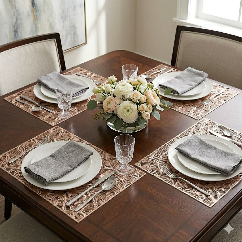 MANTEL INDIVIDUAL DE MESA RECTANGULAR DE PVC LUCKY HOME 30X40CM