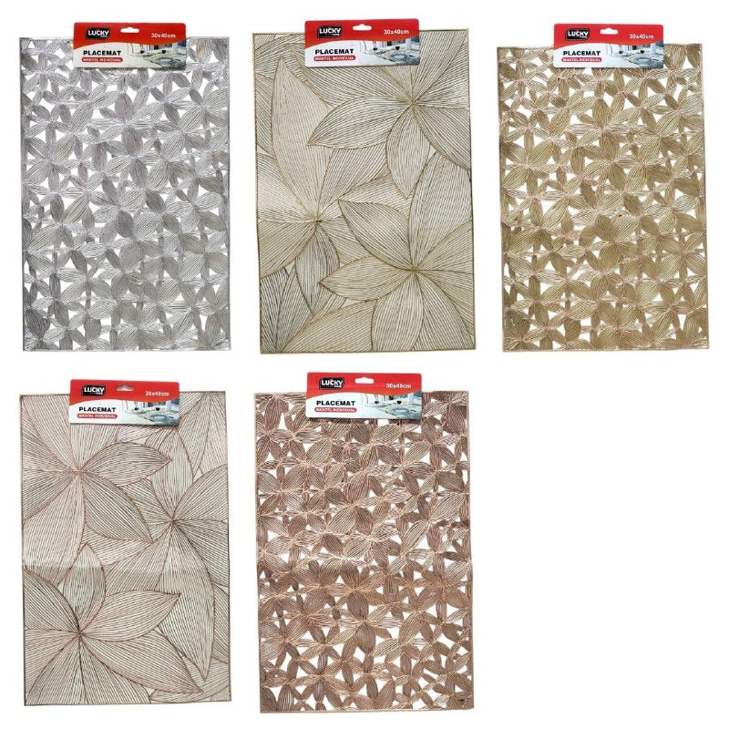 MANTEL INDIVIDUAL DE MESA RECTANGULAR DE PVC LUCKY HOME 30X40CM