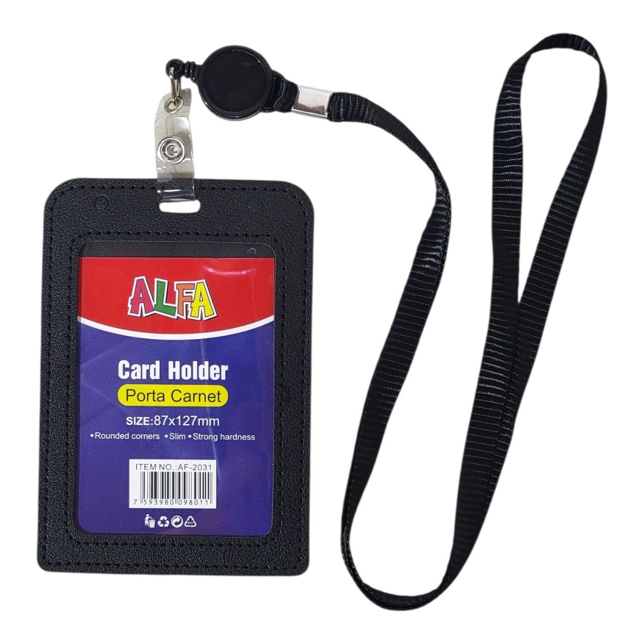 PORTA CARNET DE CUERO SINTETICO VERTICAL ALFA 8.7X12.7CM