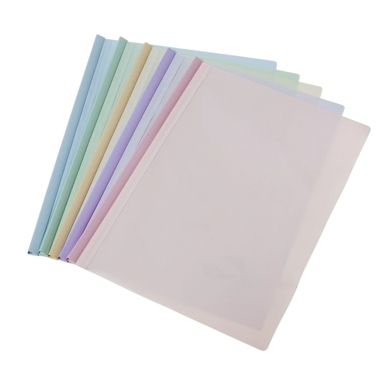 FOLDER DE PLASTICO DE TRANSPARENTE TAMAÑO CARTA CON BARRAS DESLIZANTES 5PCS ALFA