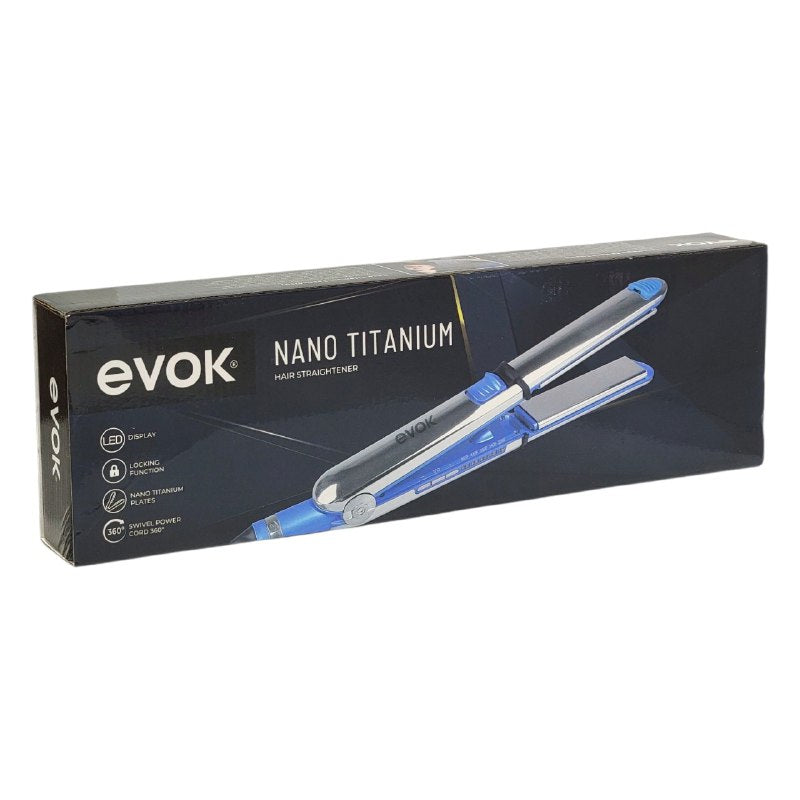 PLANCHA PARA EL CABELLO CON PANTALLA LED Y PLACAS DE TITANIO DE CALENTAMIENTO RAPIDO EVOK