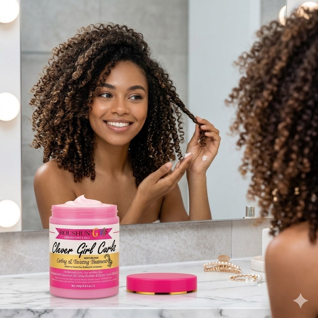 TRATAMIENTO CAPILAR REALZAR Y DEFINIR LA BELLEZA NATURAL DEL CABELLO RIZADO, ONDULADO O CON TEXTURA ROUSHUN GIRLS CLEVER 500GM