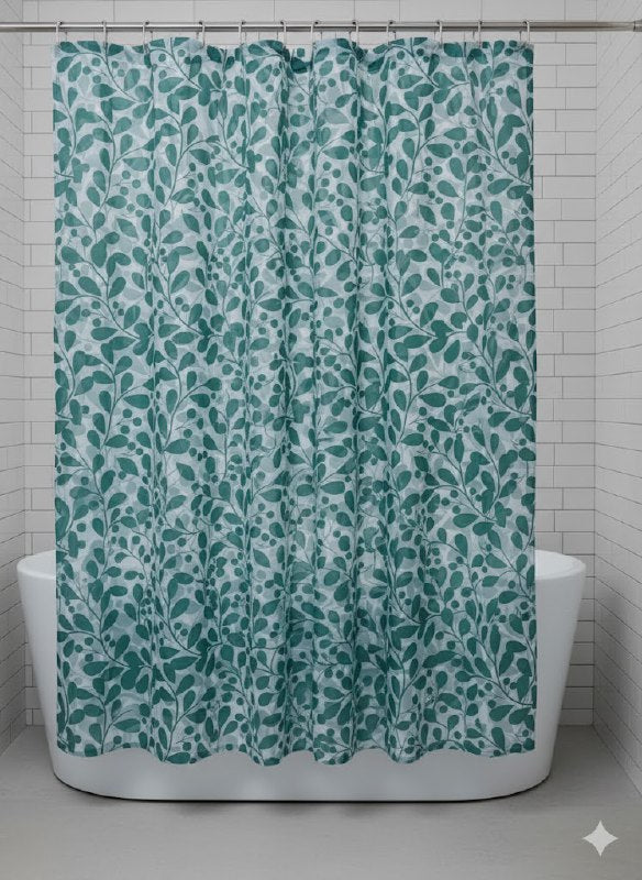 CORTINA DE DUCHA DE POLYSTER, SIMPLE Y MODERNO CON 12 ARANDELAS Y MATERIALES DURADEROS 180X180CM LARUCCI SHOWER CURTAIN 16 ESTILOS
