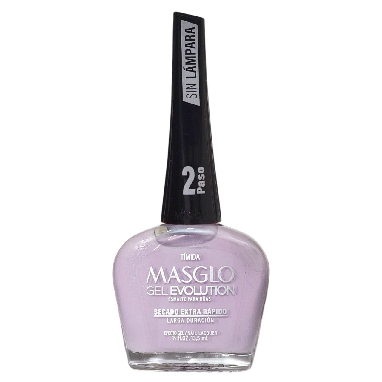 ESMALTE PARA UÑAS DE SECADO RAPIDO COLOR LAVANDA PALIDO TIMIDA GEL EVOLUTION MASGLO 13.5ML