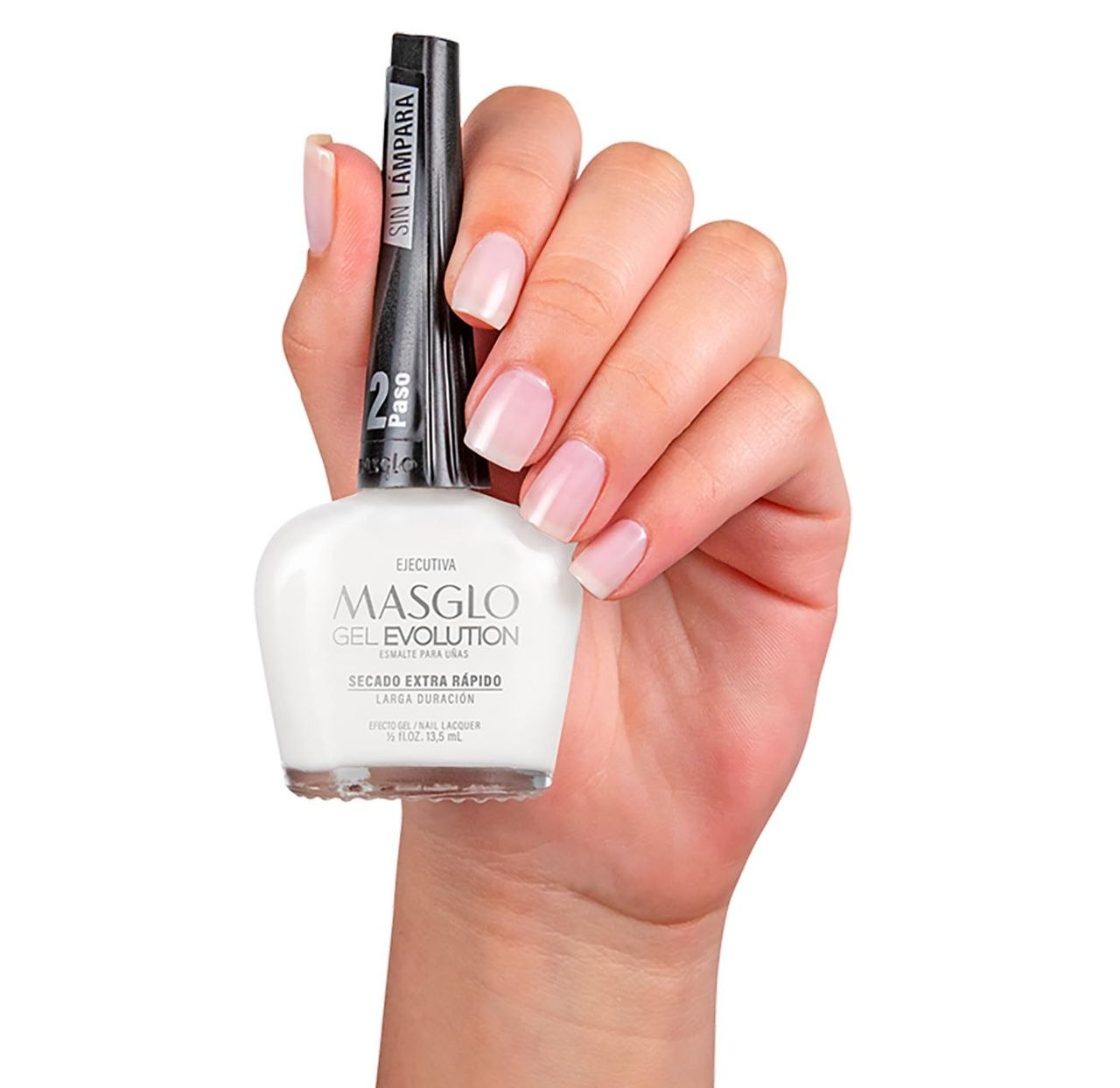 ESMALTE PARA UÑAS DE SECADO RAPIDO COLOR MARFIL EJECUTIVA GEL EVOLUTION MASGLO 13.5ML