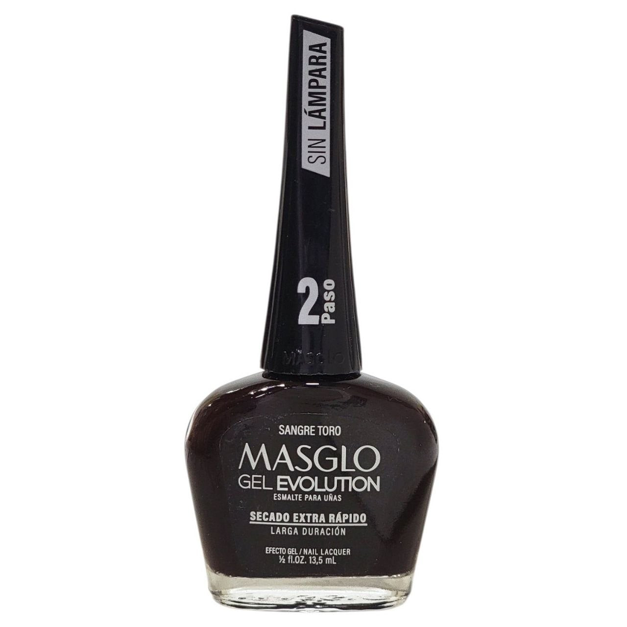 ESMALTE PARA UÑAS DE SECADO RAPIDO COLOR ROJO CEREZA NEGRO SANGRE TORO GEL EVOLUTION MASGLO 13.5ML