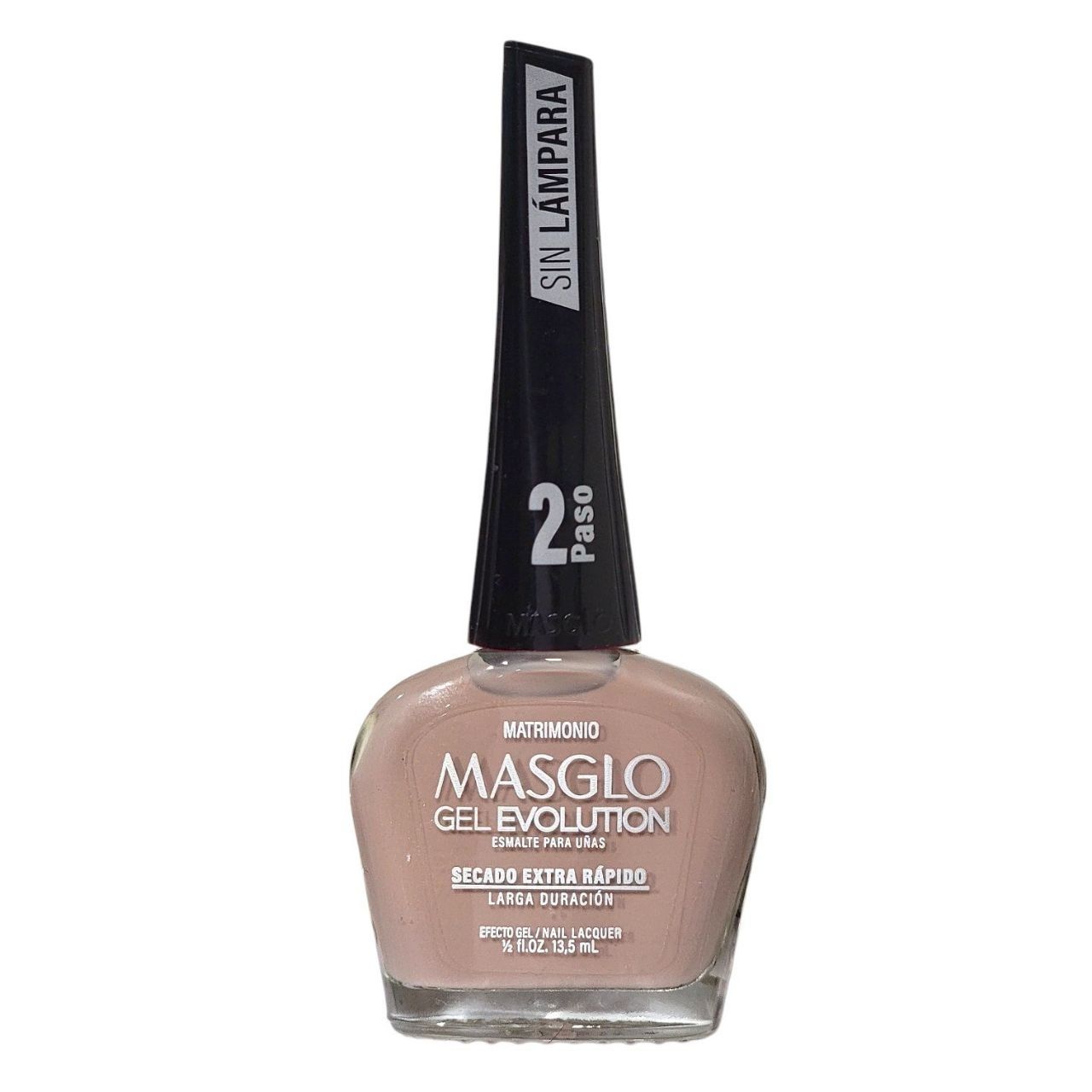 ESMALTE PARA UÑAS DE SECADO RAPIDO COLOR CAFE CLARO PASTEL MATRIMONIO GEL EVOLUTION MASGLO 13.5ML