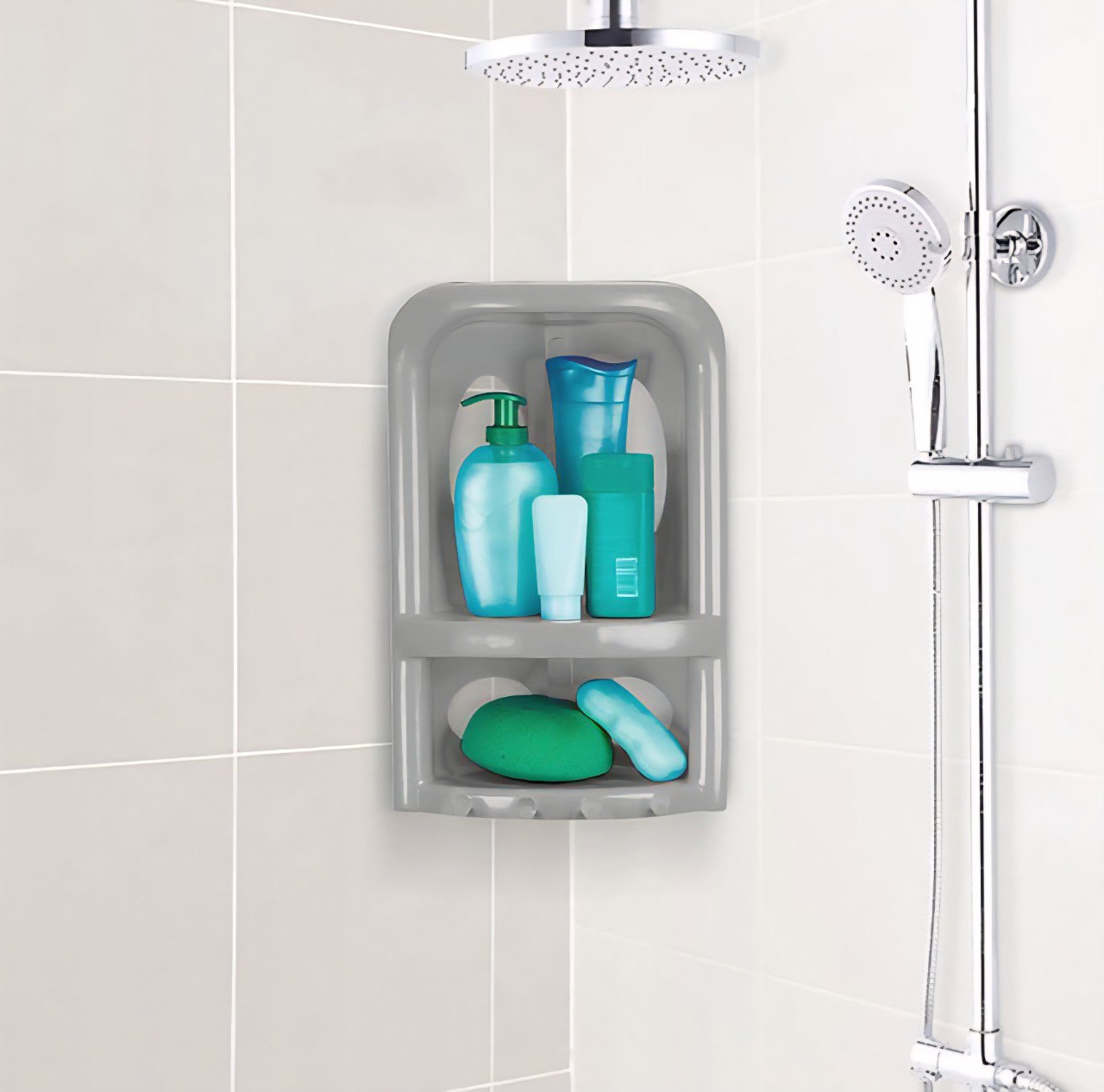 ORGANIZADOR ESQUINERO PARA BAÑO DE PLASTICO MQ 40X26CM