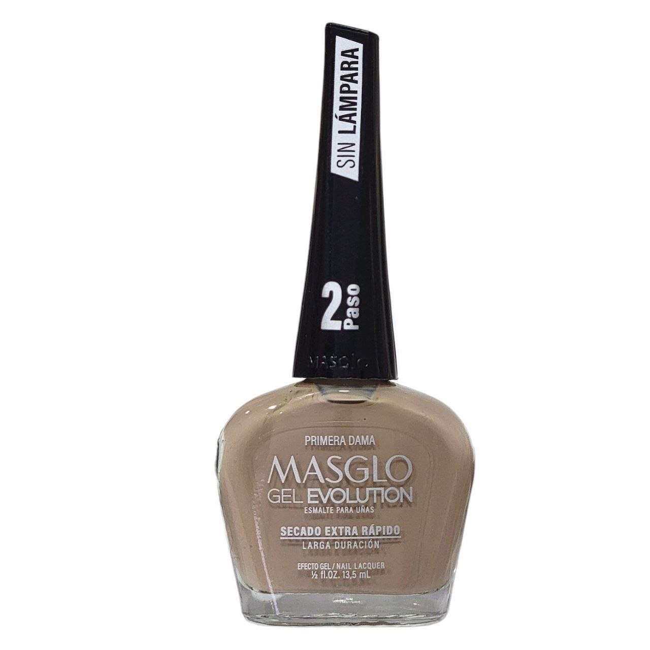 ESMALTE PARA UÑAS DE SECADO RAPIDO COLOR ARENA INTENSO PRIMERA DAMA GEL EVOLUTION MASGLO 13.5ML