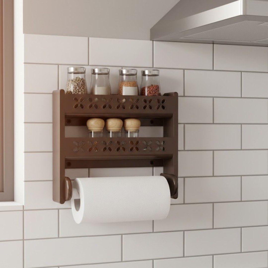 SOPORTE  PORTA ROLLOS PARA COCINA MQ 28X34CM