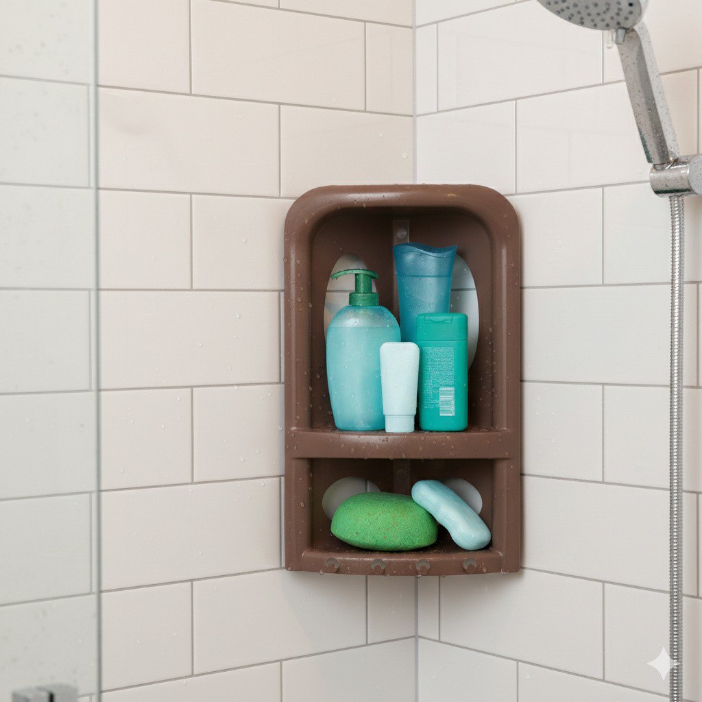 ORGANIZADOR ESQUINERO PARA BAÑO DE PLASTICO MQ 40X26CM