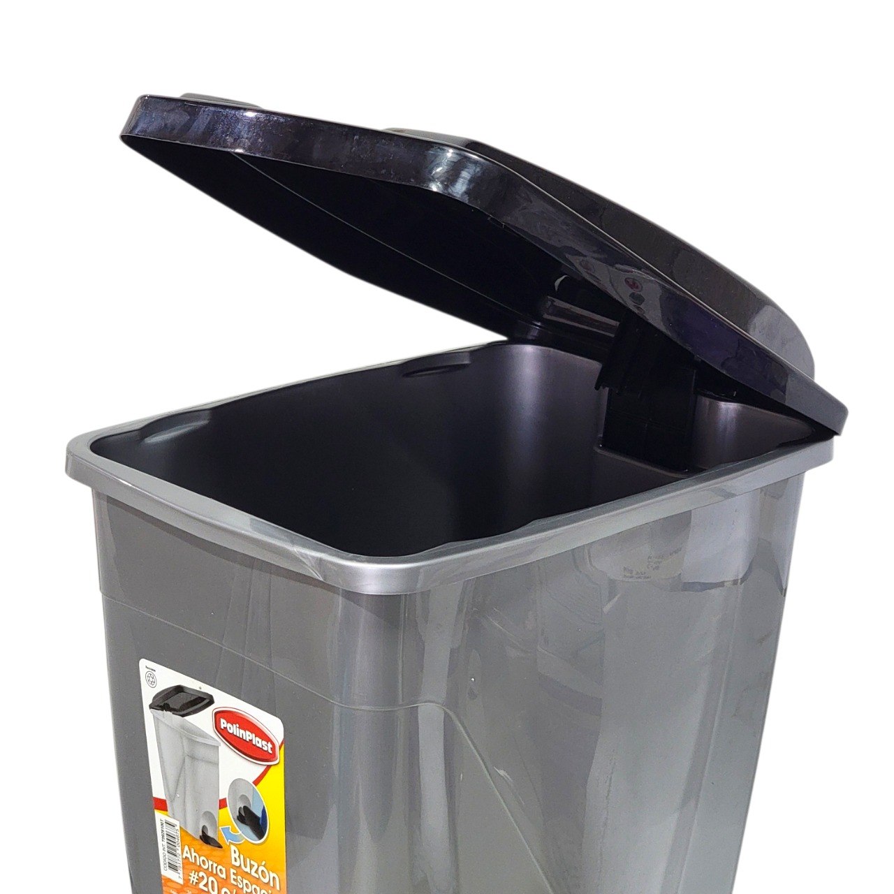 BASURERO CON TAPA SISTEMA DUAL POLINPLAST 19L 35X26X42CM