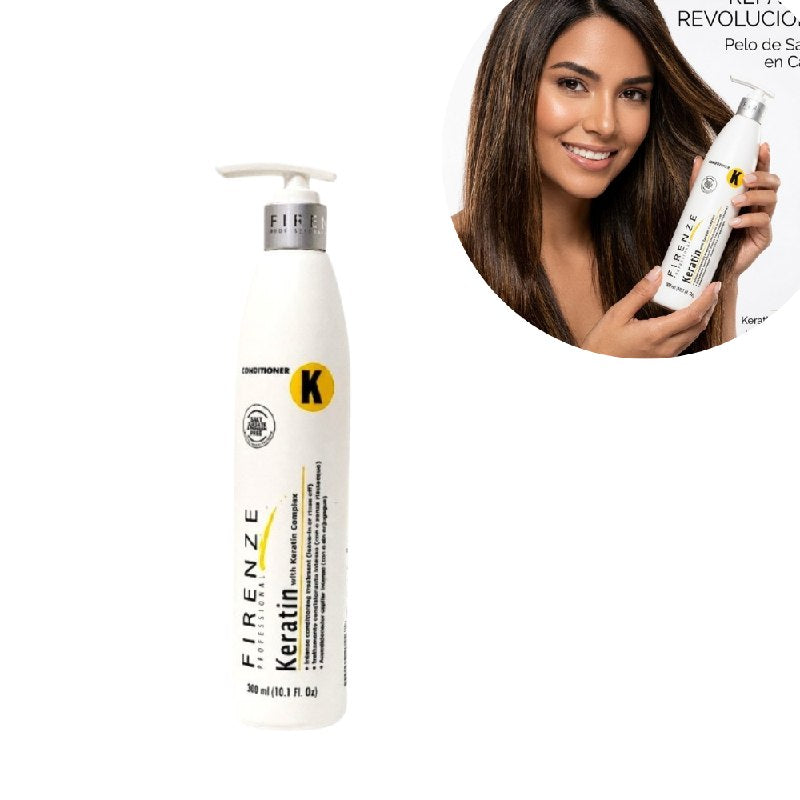ACONDICIONADOR 3 EN 1, ACONDICIONA, CREMA DE PEINAR O PROTECTOR TERMICO LIBRE DE SAL FIRENZE 300ML