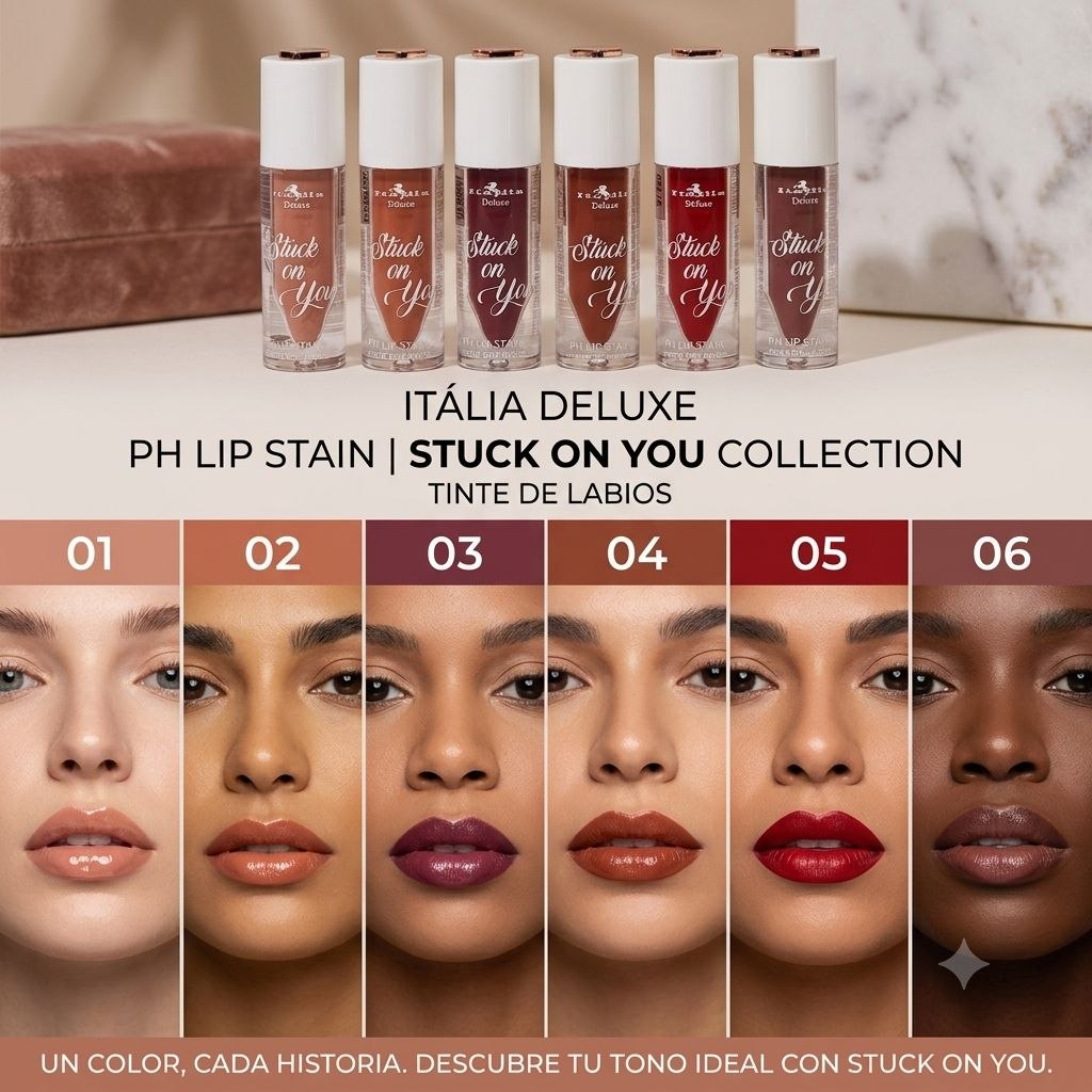 TINTA PARA LABIOS REACTIVA AL PH ACABADO SEMIMATE ITALIA DELUXE 3ML