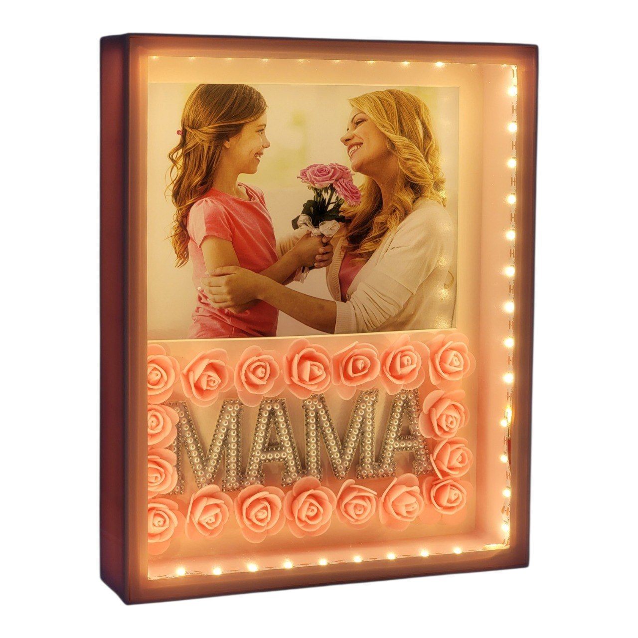 RETRATERA DE REGALO PARA DIA DE LA MADRE CON LUZ LED 25X20X5CM