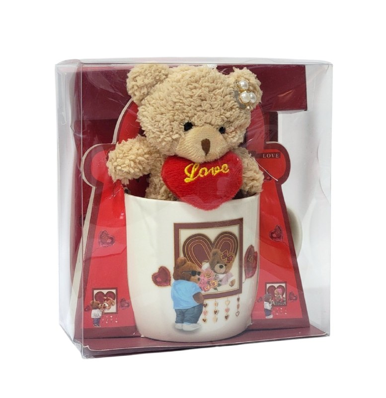 SET DE REGALO CON TAZA Y OSO DE PELUCHE