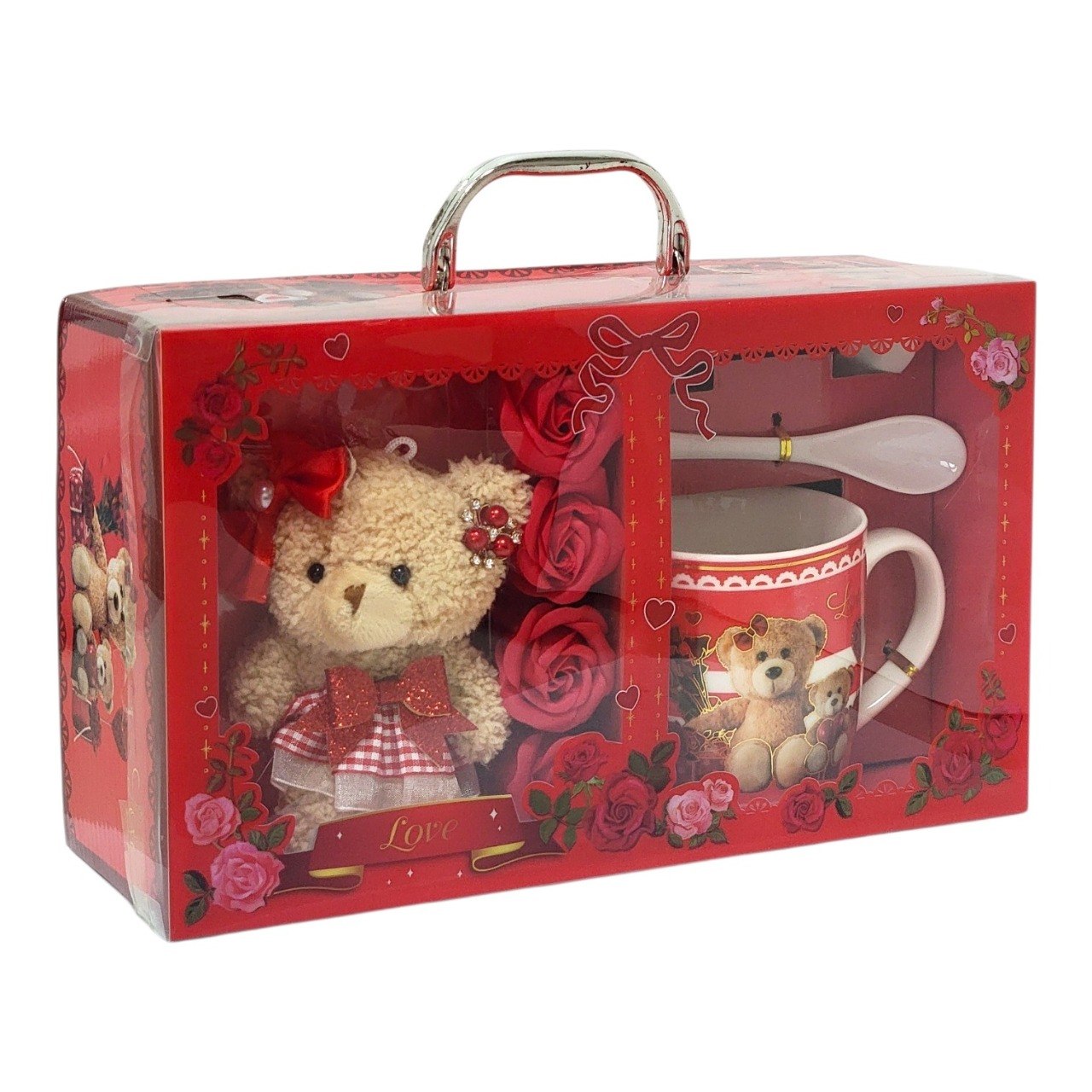 SET DE TAZA DE REGALO DE DIA DE LA MADRE CON OSO DE PELUCHE 4PCS BENELI HOME