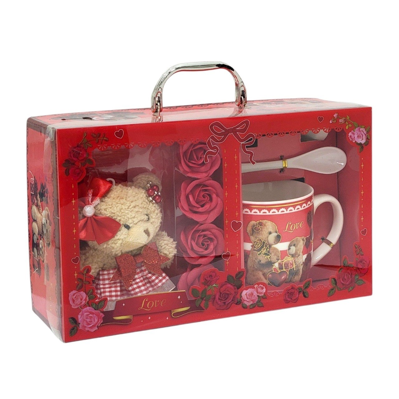 SET DE TAZA DE REGALO DE DIA DE LA MADRE CON OSO DE PELUCHE 4PCS BENELI HOME