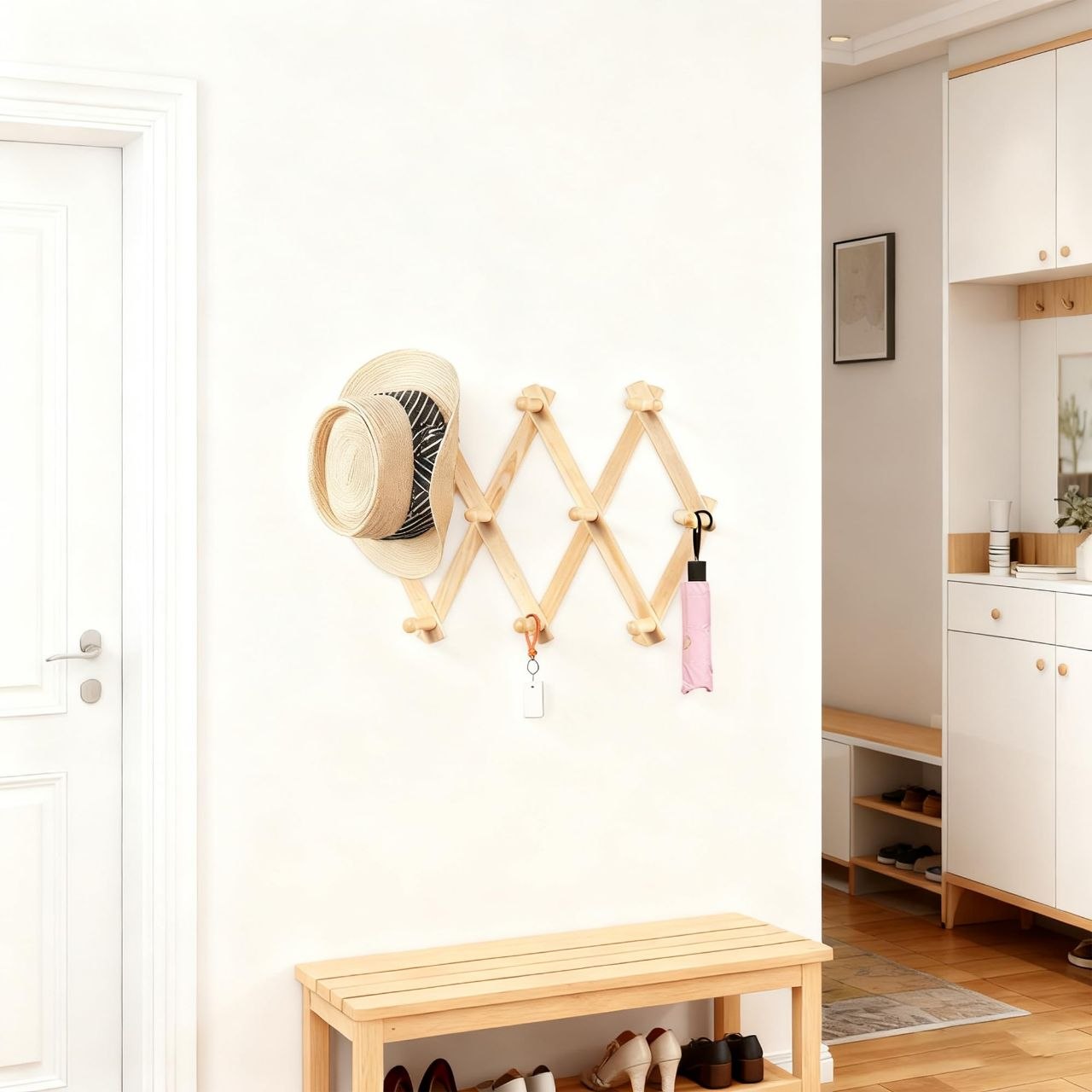 PERCHERO DE MADERA EXPANDIBLE CON 10 GANCHOS LOTUS