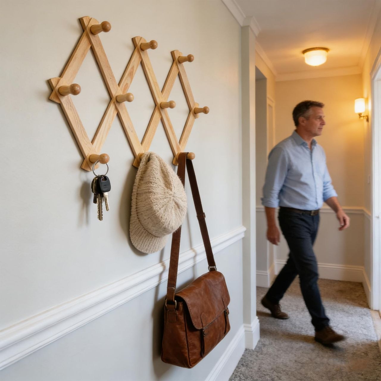 PERCHERO DE MADERA EXPANDIBLE CON 10 GANCHOS LOTUS