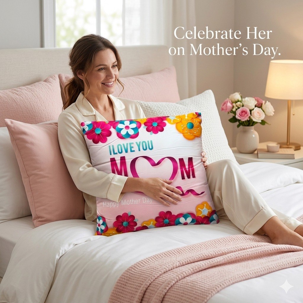 COJIN ALMOHADA DECORATIVO DE REGALO PARA DIA DE LAS MADRES 43X43CM