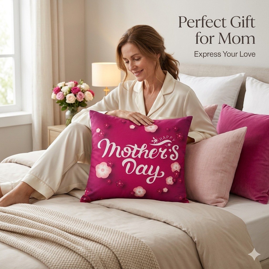 COJIN ALMOHADA DECORATIVO DE REGALO PARA DIA DE LAS MADRES 43X43CM