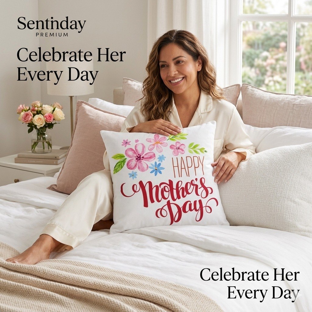 COJIN ALMOHADA DECORATIVO DE REGALO PARA DIA DE LAS MADRES 43X43CM