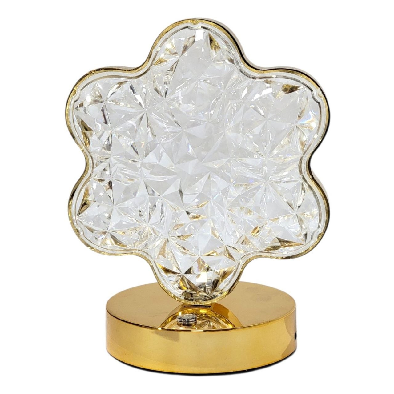 LAMPARA DE MESA DECORATIVA CON EFECTO DE CRISTAL DORADO 16X18X10CM