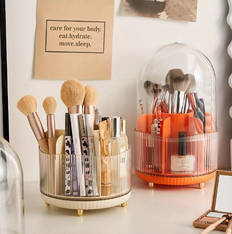 ORGANIZADOR DE MAQUILLAJE GIRATORIO 360 ANTI-POLVO