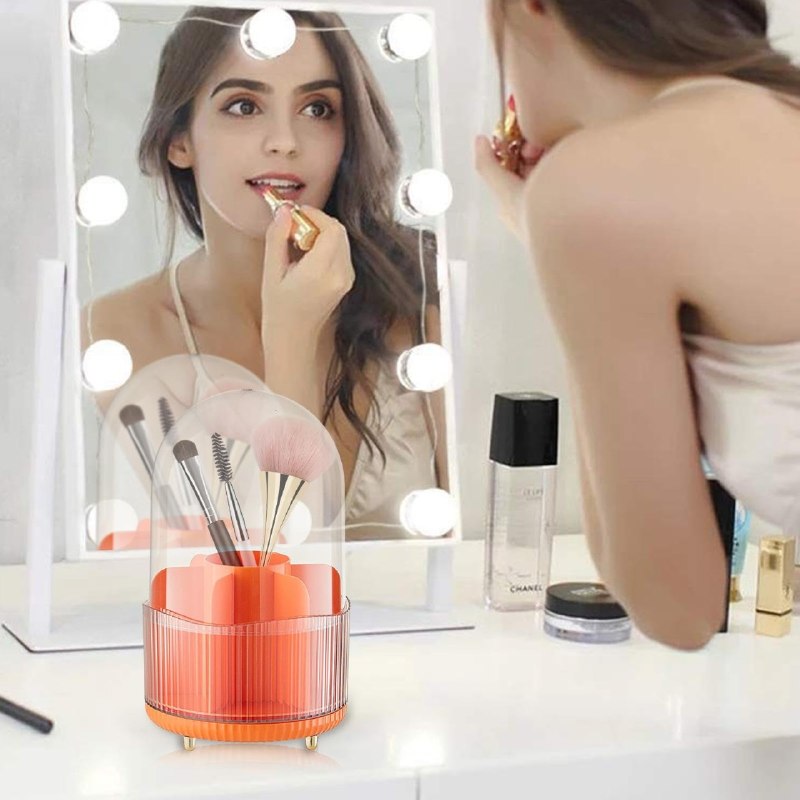 ORGANIZADOR DE MAQUILLAJE GIRATORIO 360 ANTI-POLVO