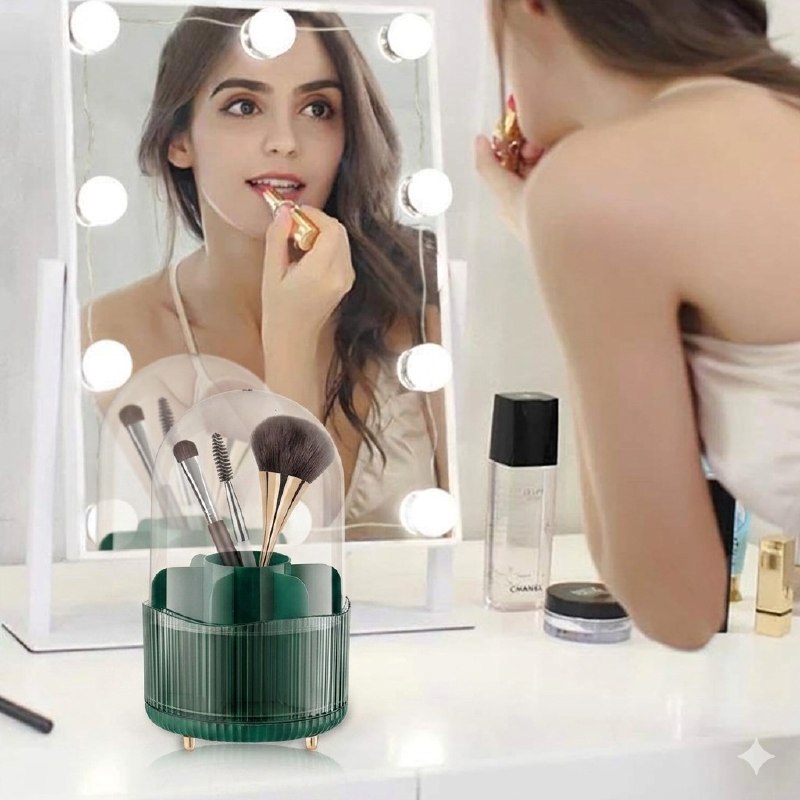ORGANIZADOR DE MAQUILLAJE GIRATORIO 360 ANTI-POLVO