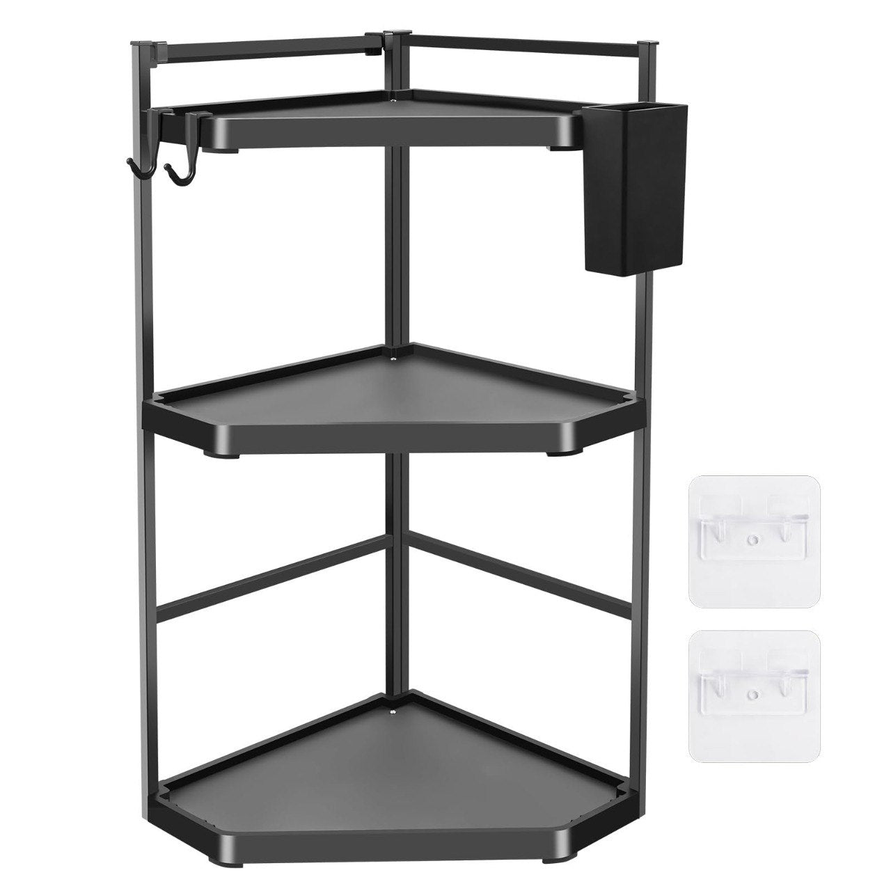 ESTANTE ESQUINERO DE COCINA DE 3 NIVELES PARA ESPECIES Y UTENSILIOS 62X28X9CM