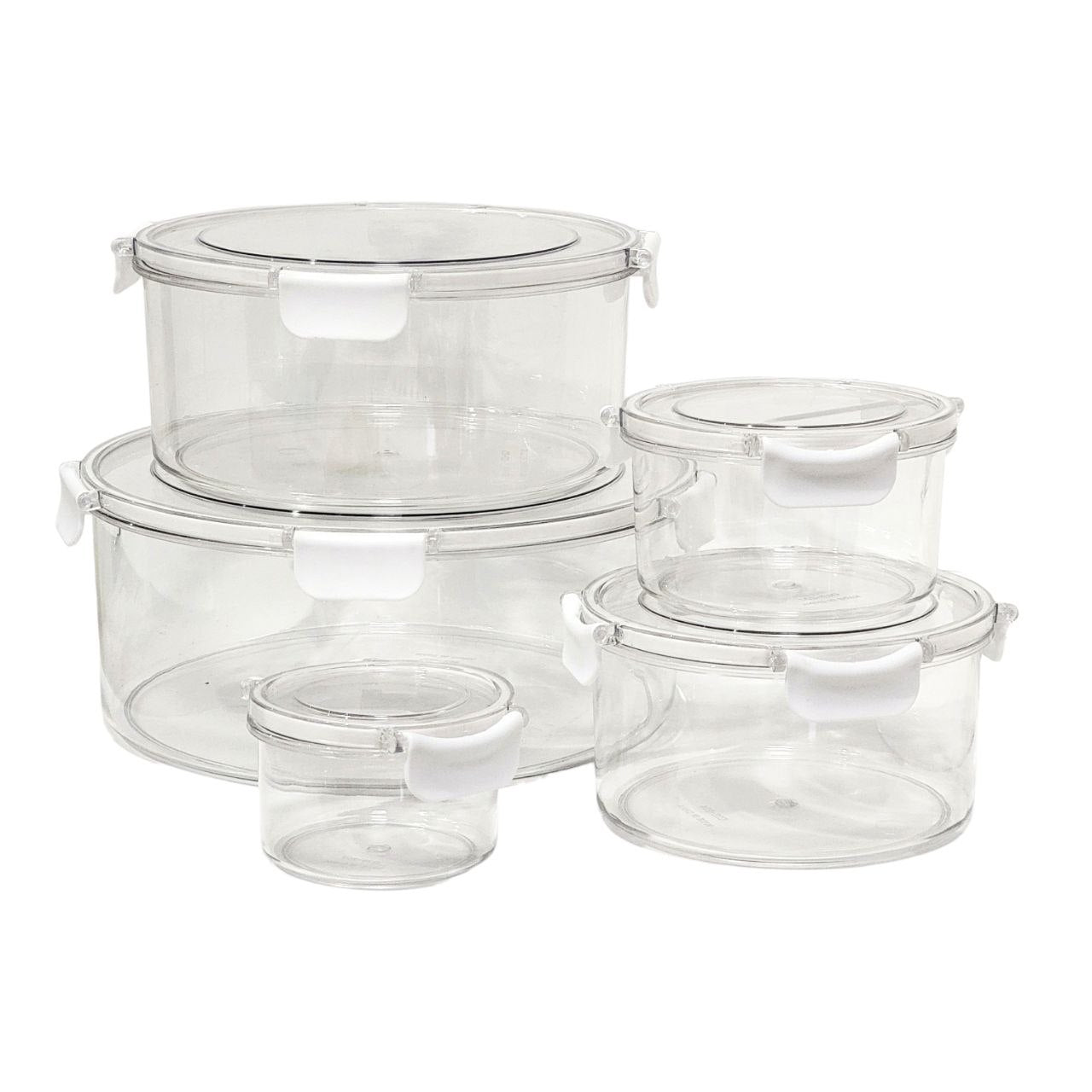 SET DE RECIPIENTES PANAS PARA ALIMENTOS HERMETICOS REDONDOS 5PCS GOLDEN SAIL