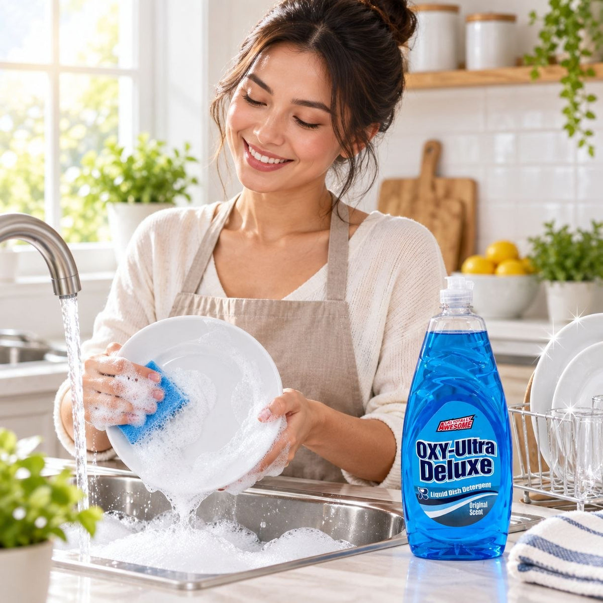 DETERGENTE LÍQUIDO PARA PLATOS ULTRA DELUXE FRESH SCENT LA'S TOTALLY AWESOME 887ML
